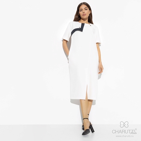 Платье Я онлайн (white style, с поясом). Состав: 67% полиэстер, 30% вискоза, 3% спандекс