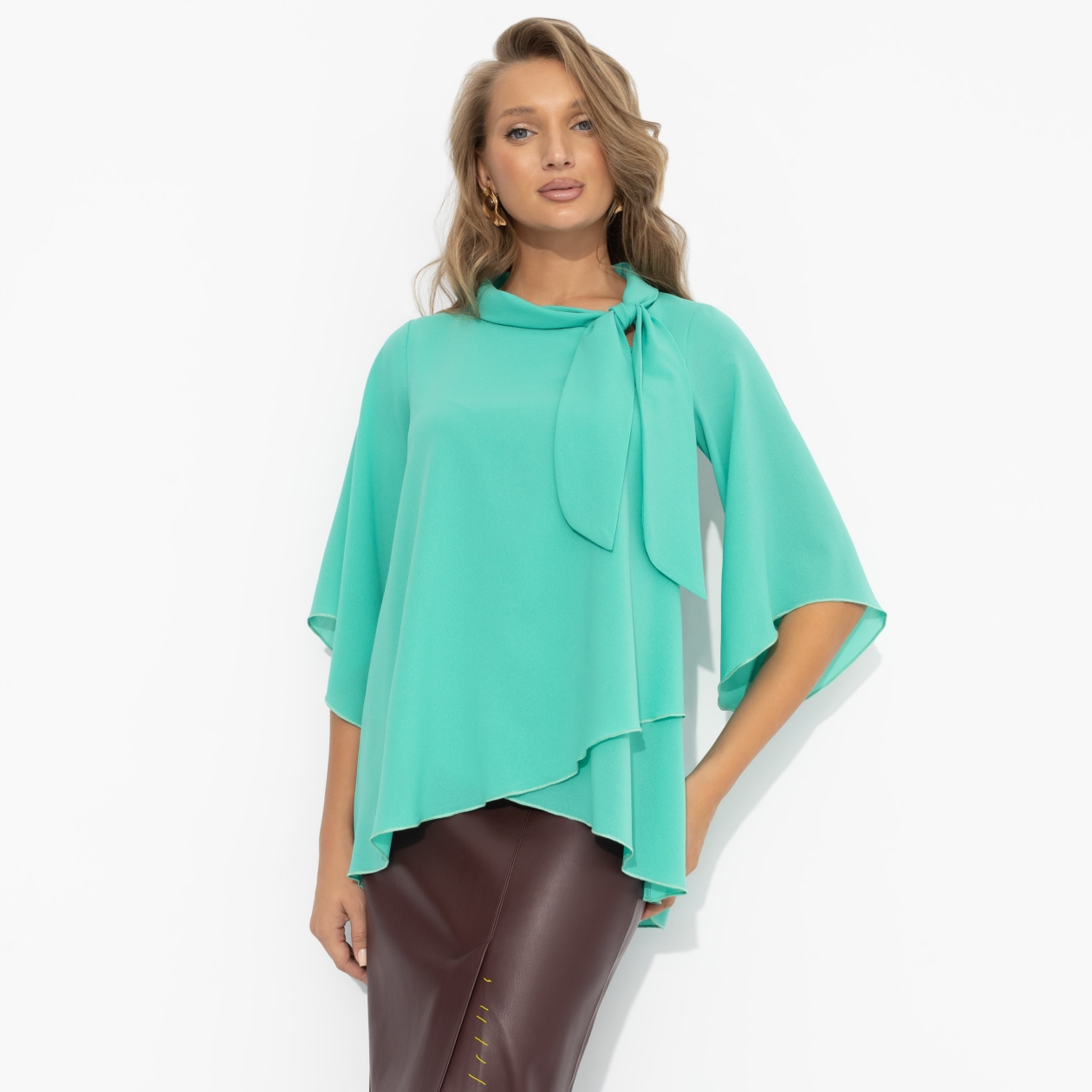 Блуза Невероятная красотка (мятная). Состав: 100% п/э