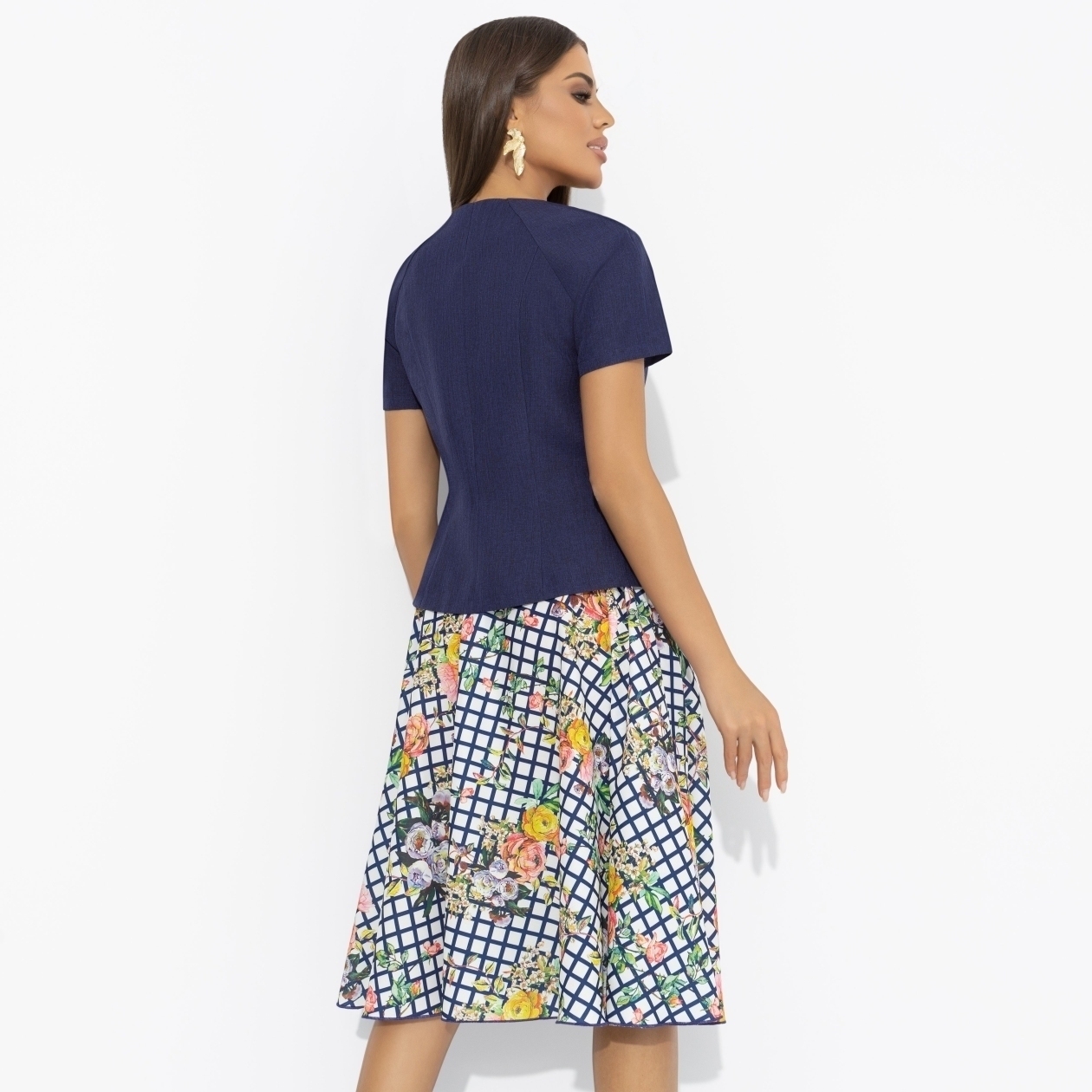 Костюм с юбкой Радую себя (2 в 1, синяя мечта). Состав: 100% полиэстер