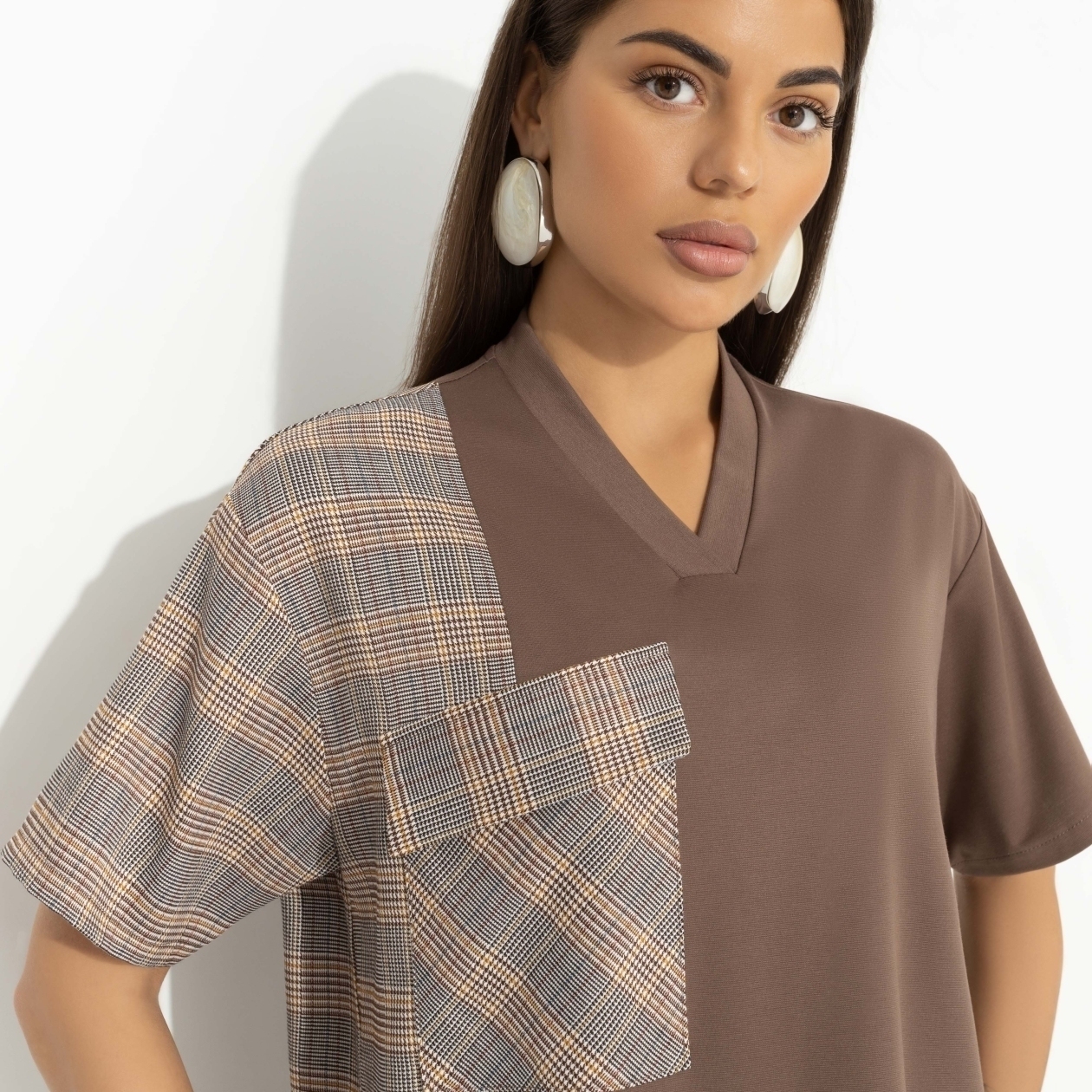 Брючный костюм Современная утонченность (brown, 2 в 1). Состав: 55% полиэстер, 40% вискоза, 5% спандекс