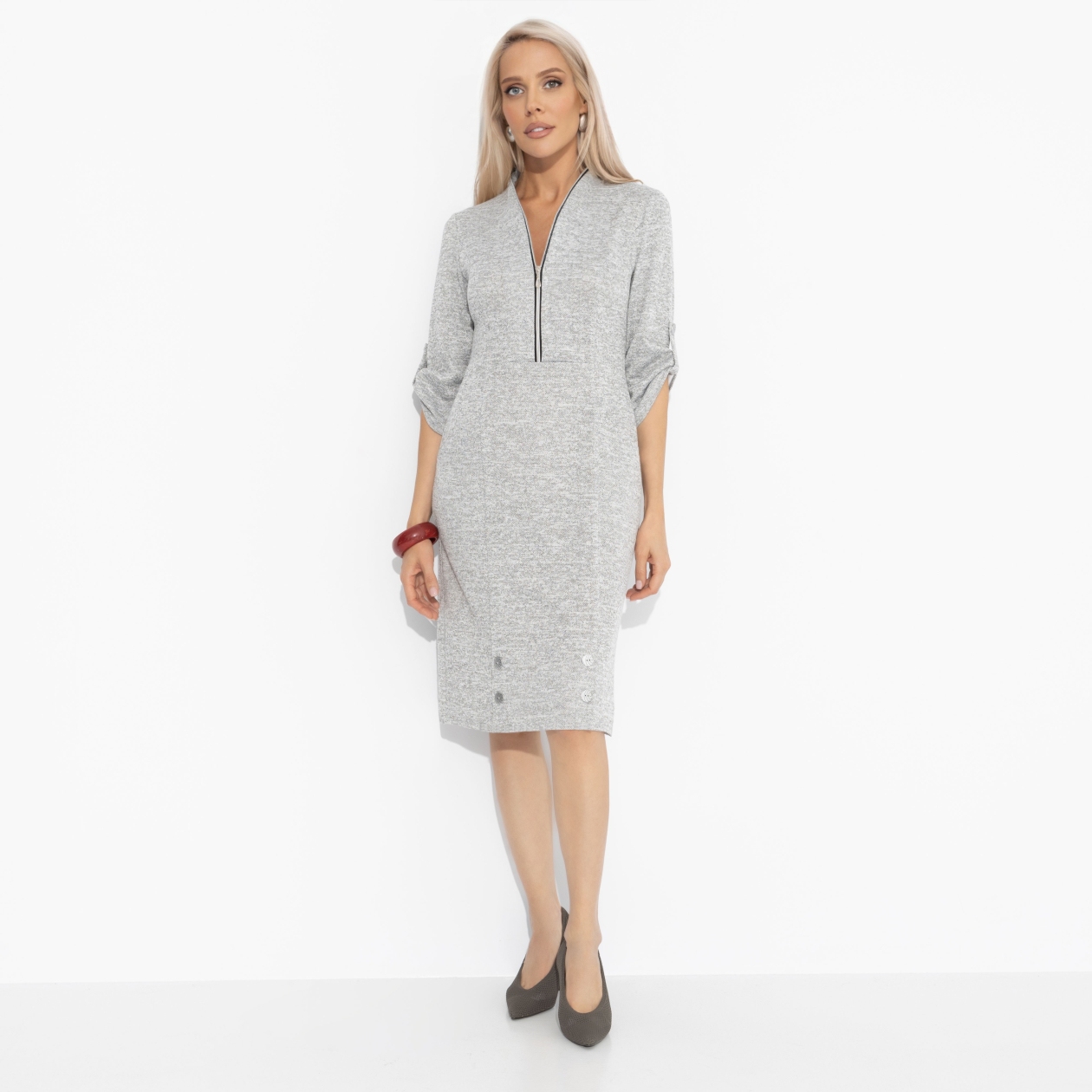 Платье Платье, которое говорит за тебя (серое). Состав: 65% полиэстер, 30% вискоза, 5% эластан