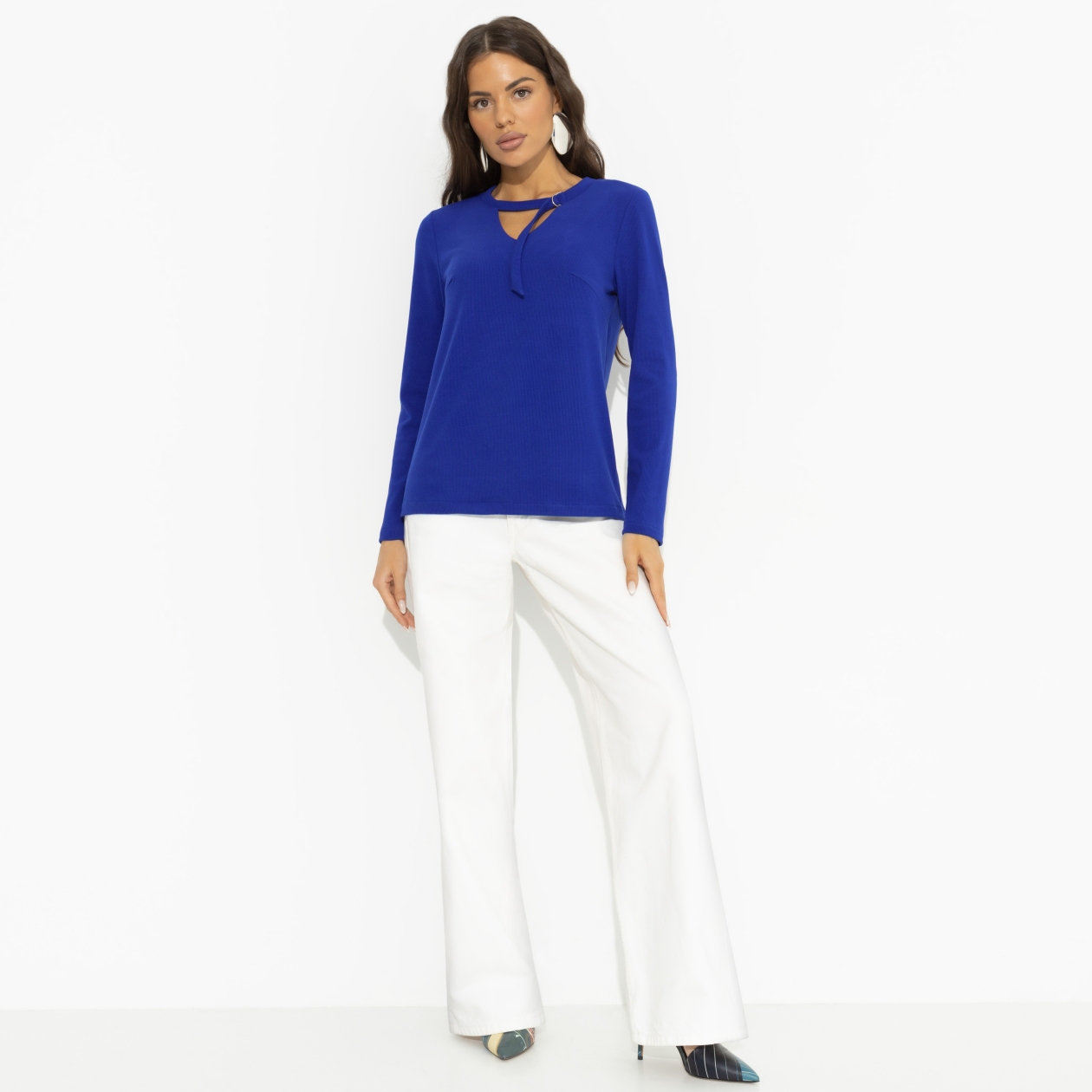 Блуза Неисчерпаемый талант (спелая голубика). Состав: 65% полиэстер, 30% вискоза, 5% эластан