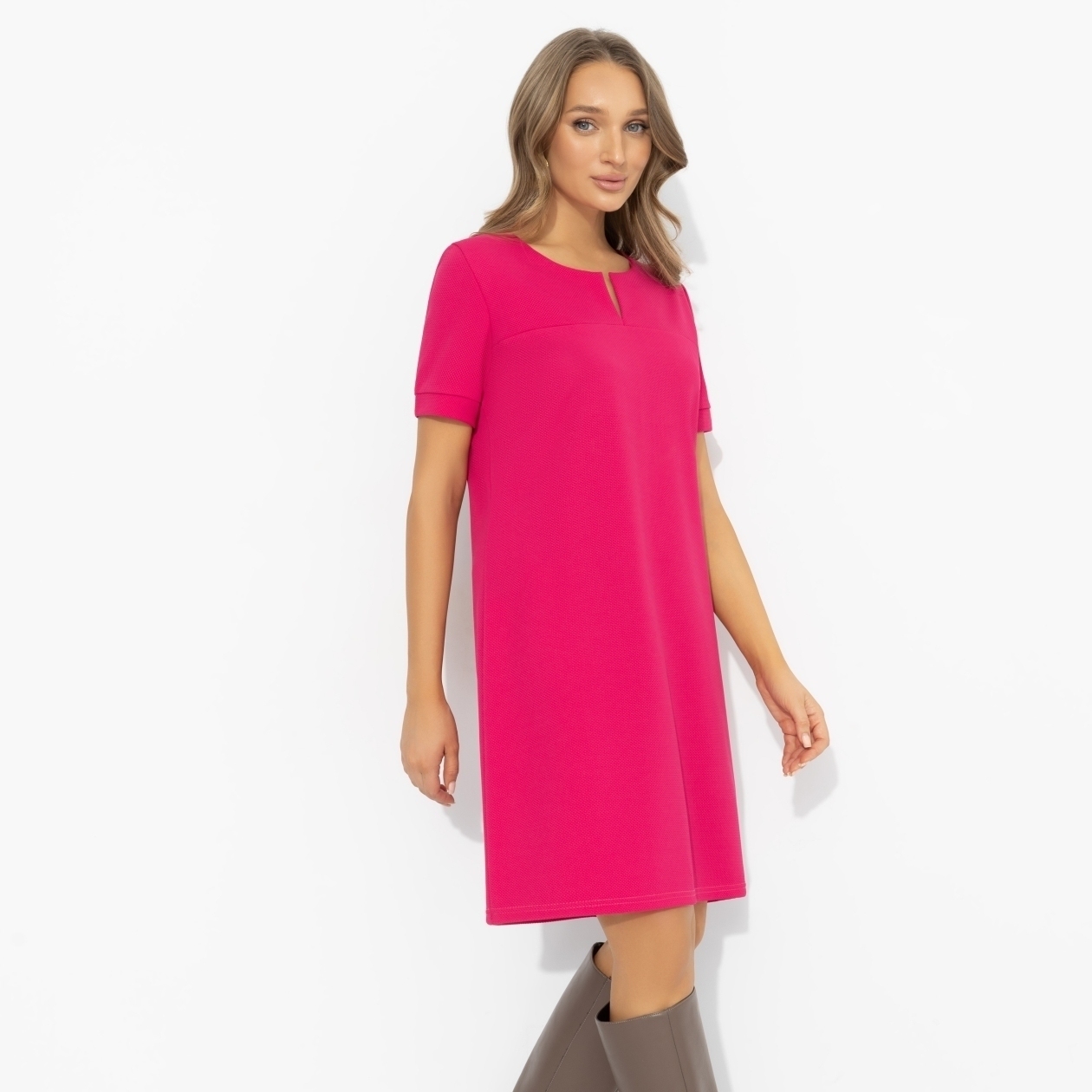 Платье Сияй ярче (модная фуксия). Состав: 80% полиэстер, 20% вискоза