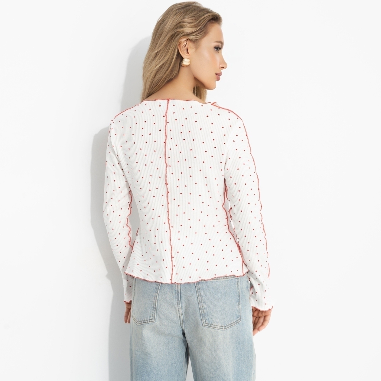 Лонгслив Громкий тренд (нежное чувство). Состав: 97% хлопок, 3% лайкра