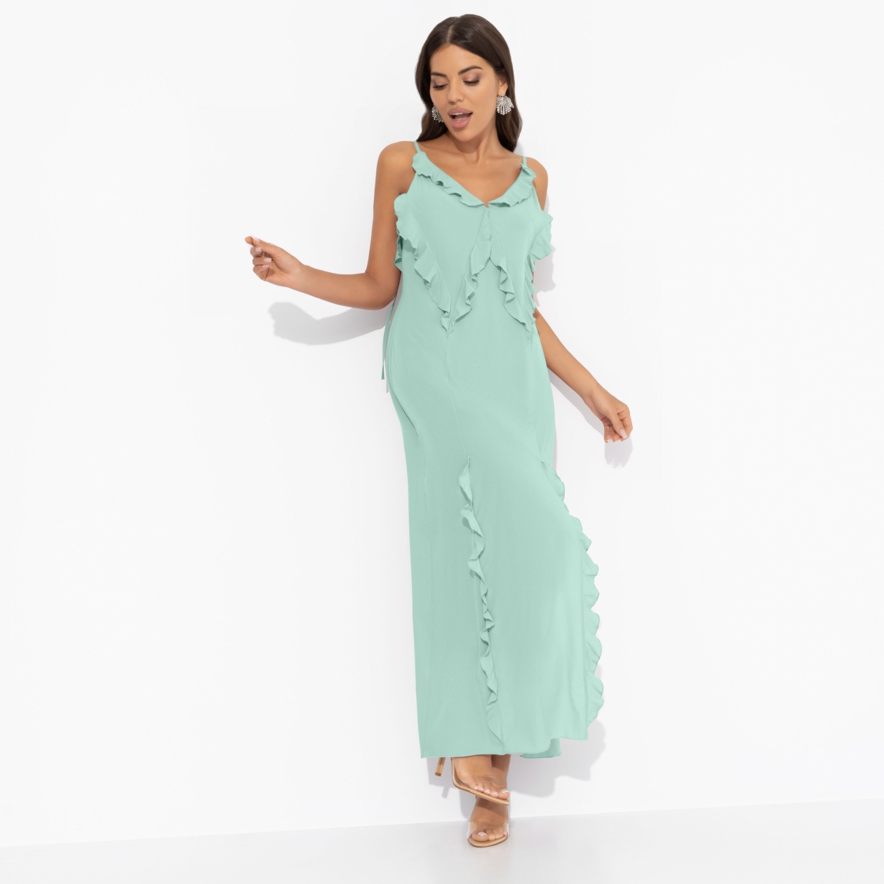 Платье Хорошо быть мной (мята). Состав: 95% п/э, 5% эластан