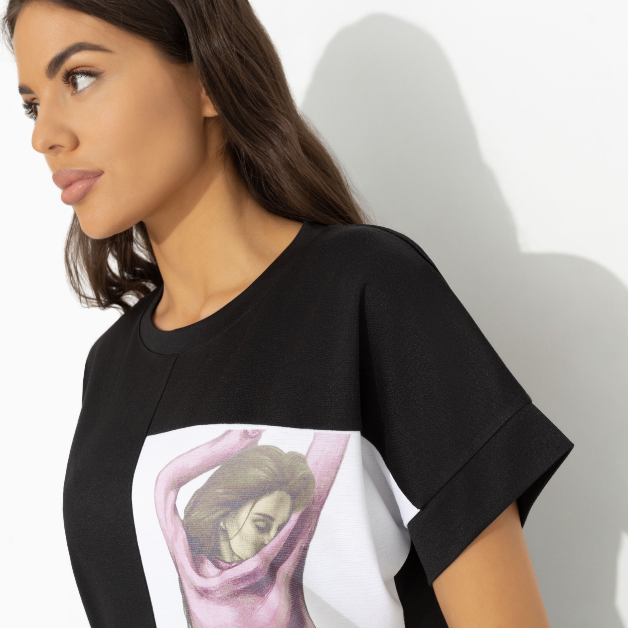 Футболка Ты в деле (black). Состав: 65% п/э, 30% вискоза, 5% стрейч