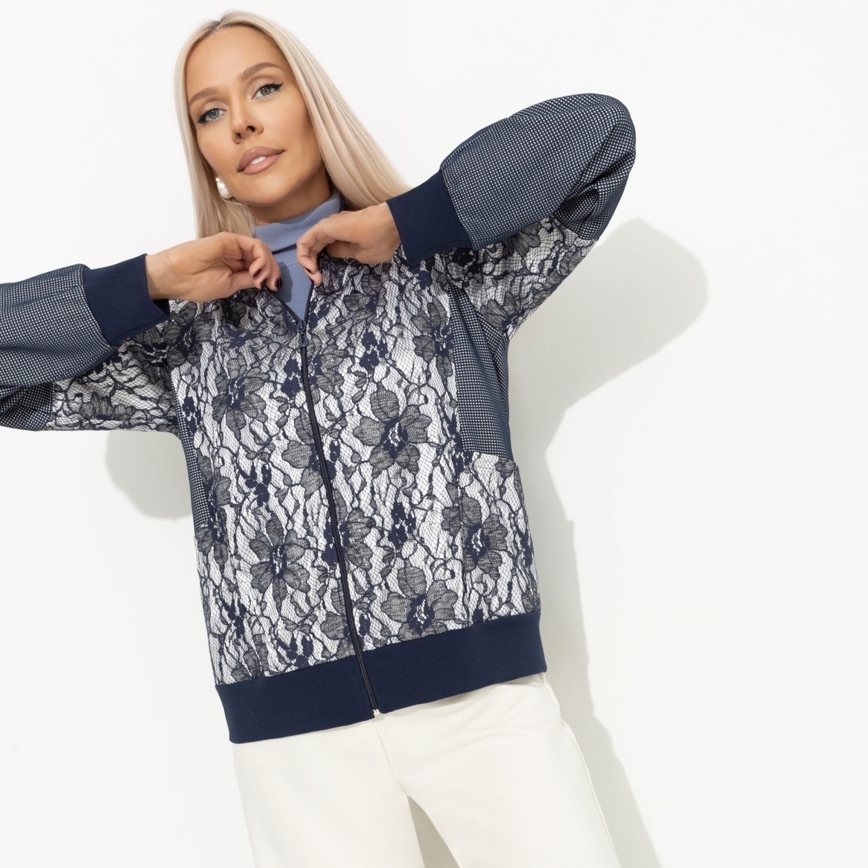 Бомбер Мой стиль– мои правила (синий). Состав: 95% полиэстер, 5% спандекс