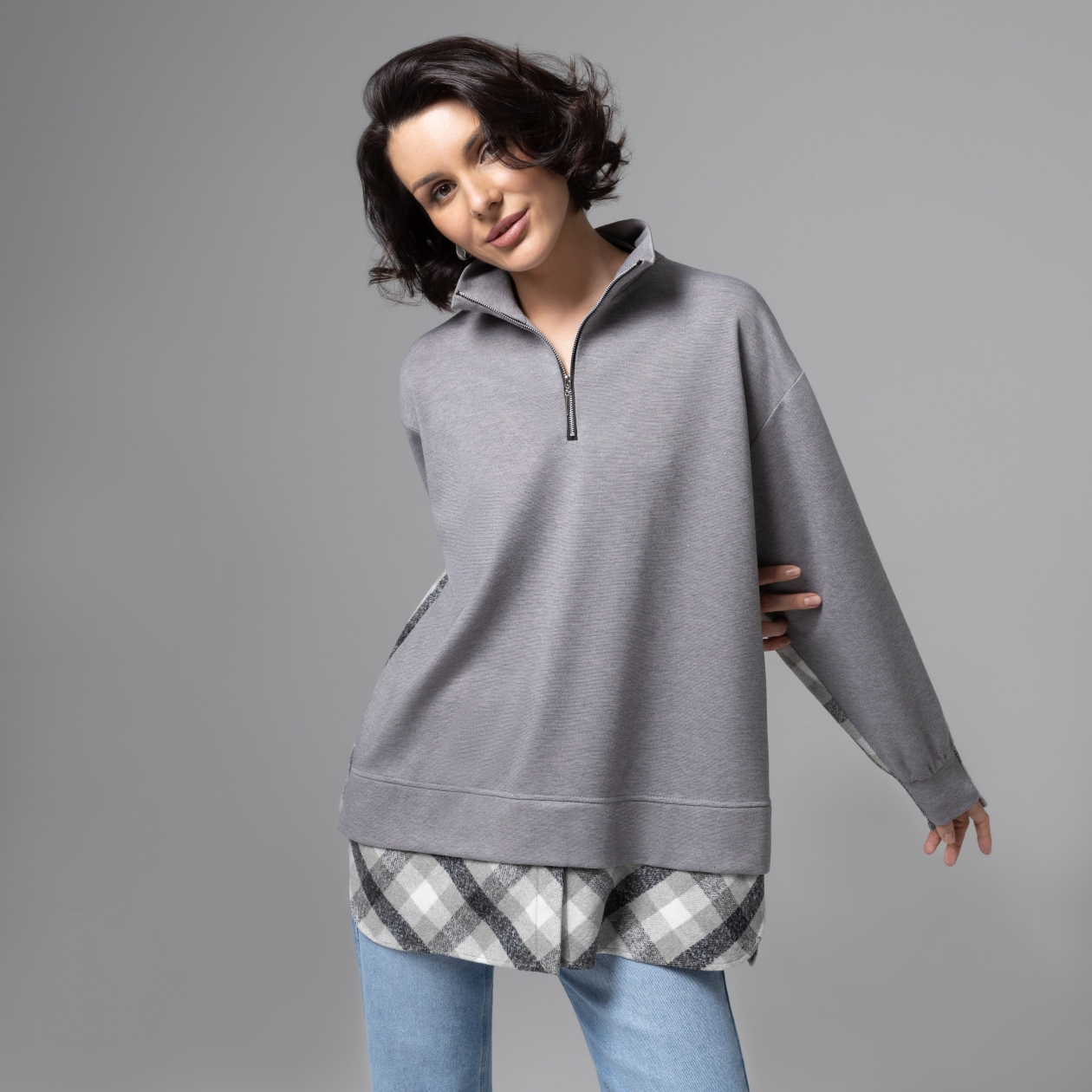 Путешествие начинается (пасмурное небо). Состав: 65% п/э, 30% вискоза, 5% спандекс