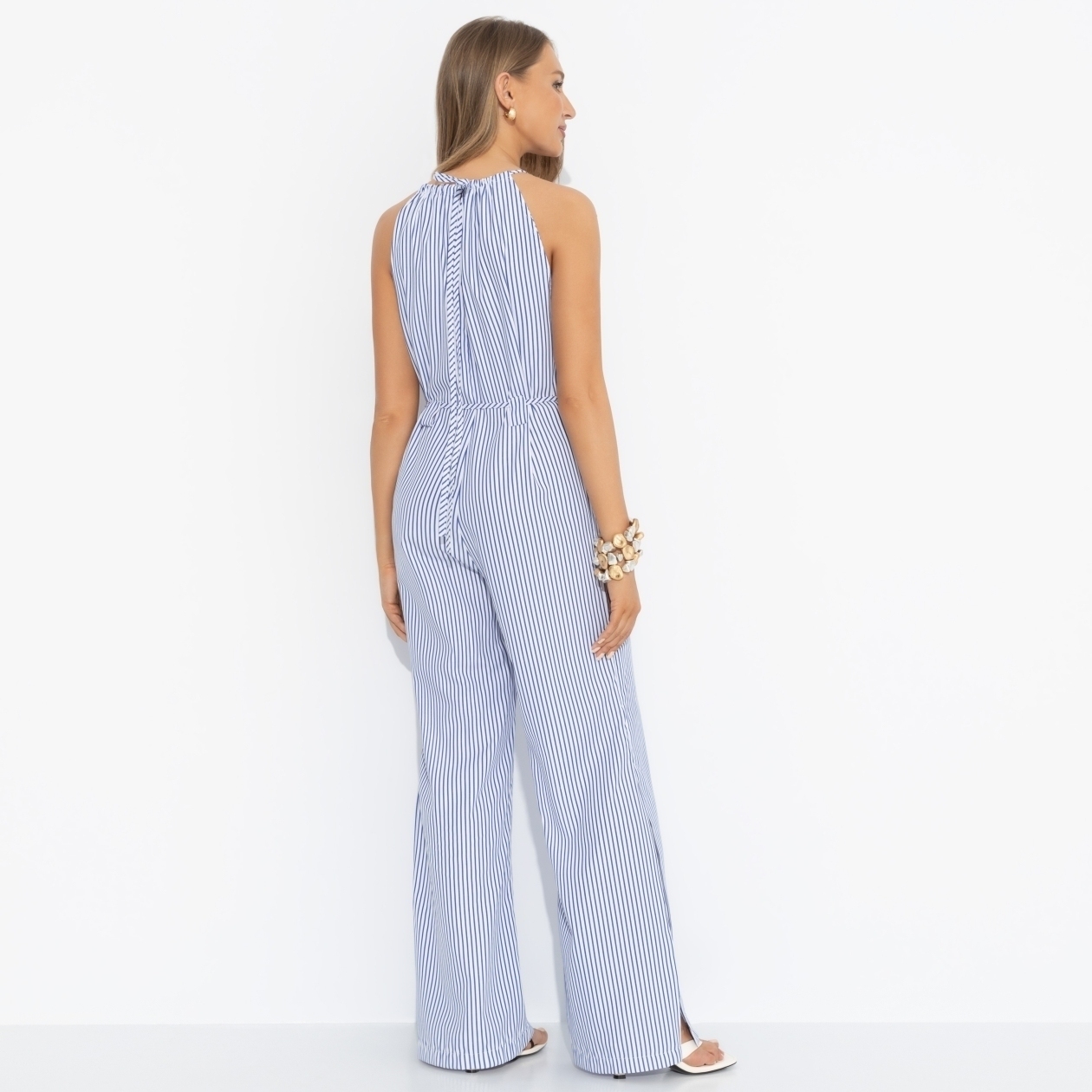 Комбинезон Проникновение в образ (полоска, с поясом). Состав: 55% хлопок, 45% полиэстер