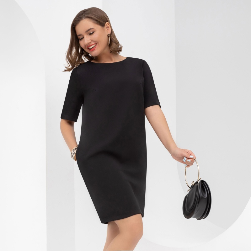 Платье Виртуальные будни (блэк). Состав: 96% п/э, 4% эластан