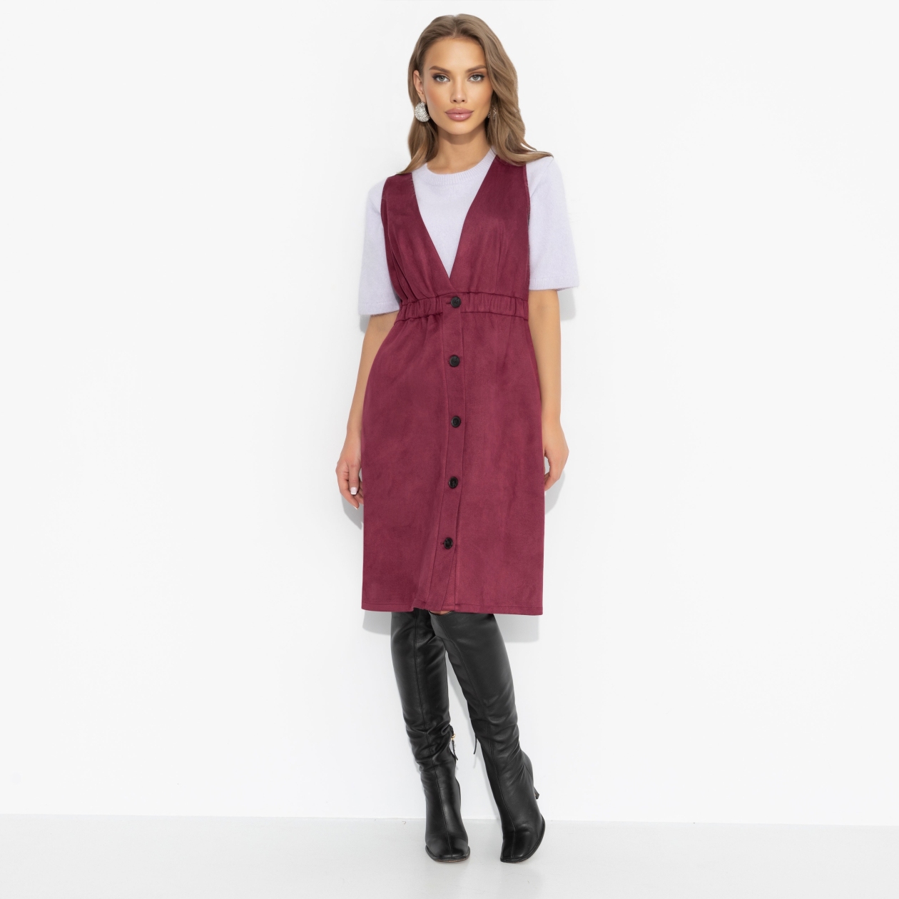 Сарафан Магическая сила (бордо). Состав: 95% п/э, 5% спандекс