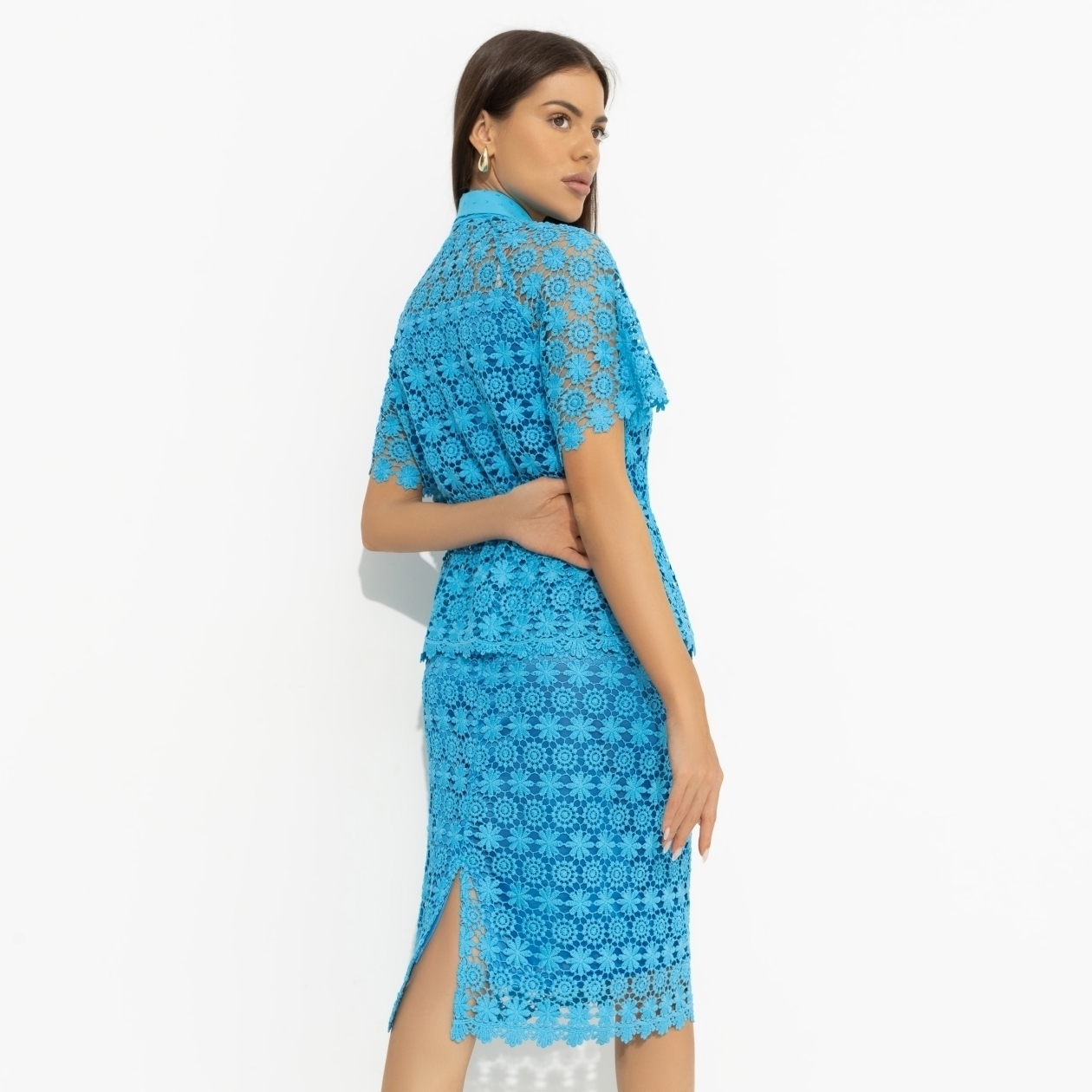 Костюм с юбкой Кружева и тайны. Состав: 70% хлопок, 30% нейлон