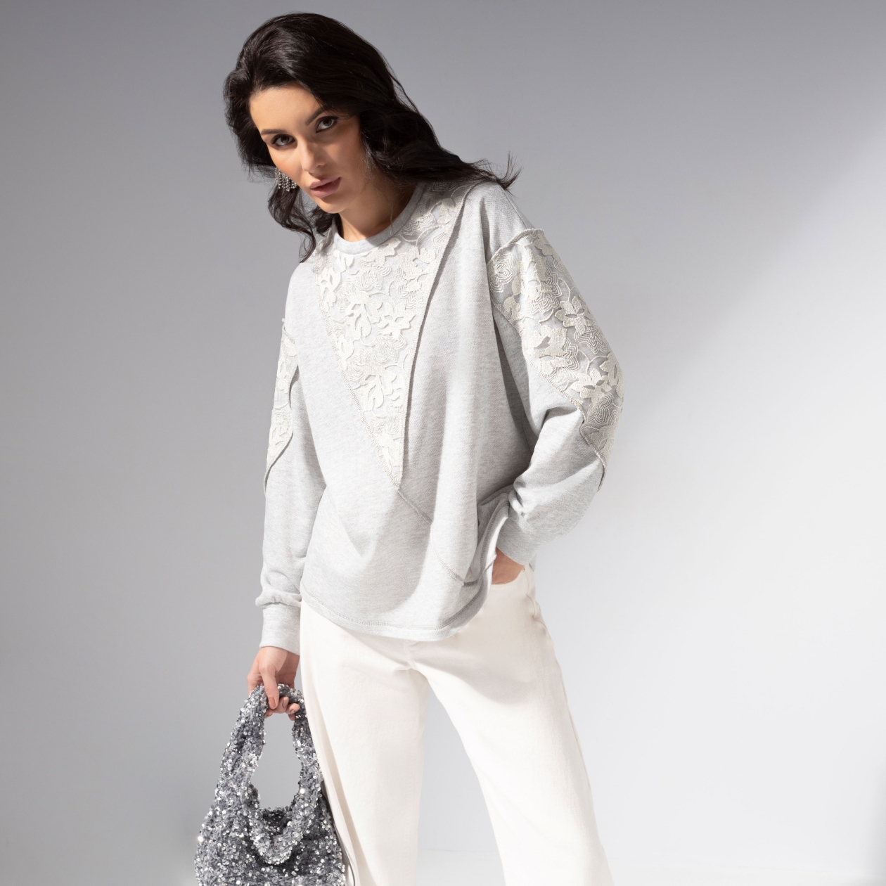 Границы нежности (серый). Состав: 50% хлопок, 45% п/э, 4% спандекс, 1% метал. нить