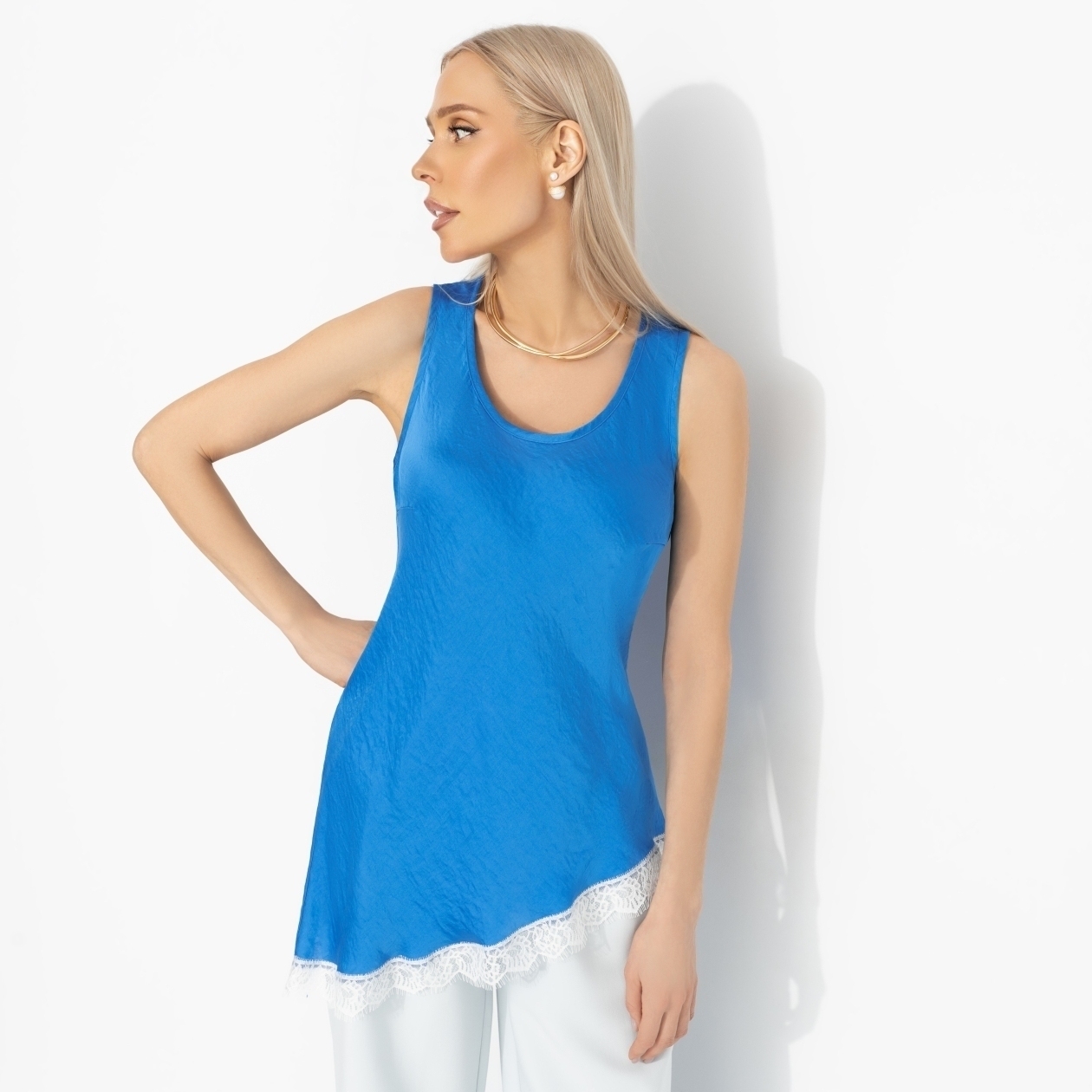 Следи за мной (синий). Купить женский Топ оптом от производителя.