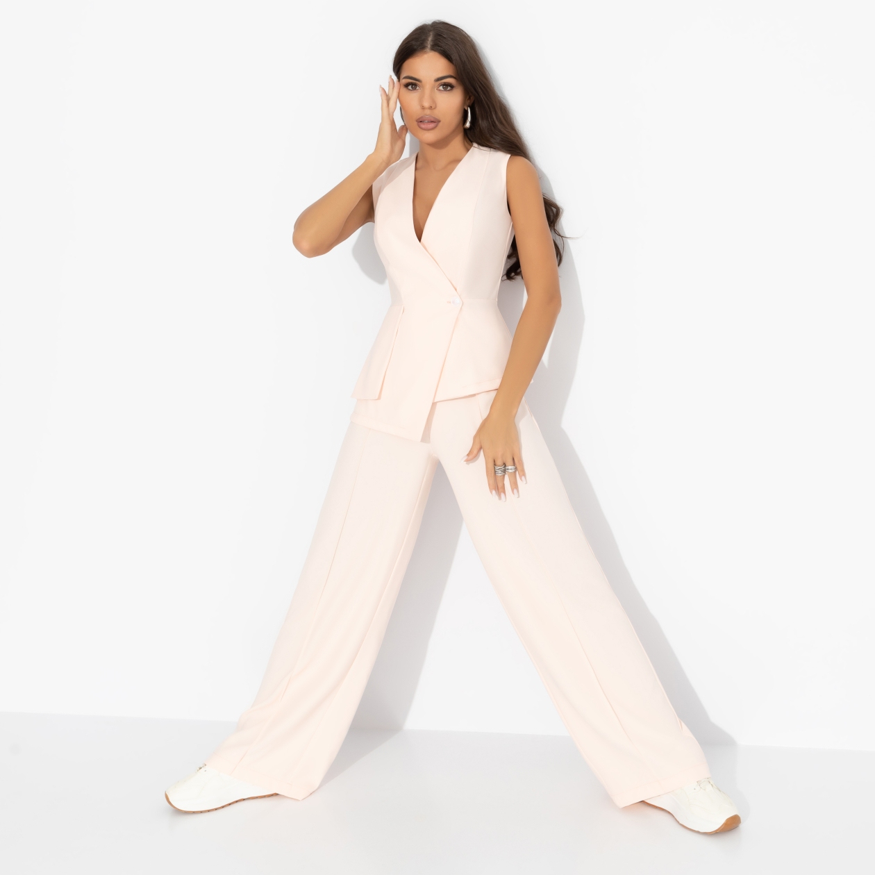 Брюки Создавай настроение (peach). Состав: 72% п/э, 22% вискоза, 6% спандекс