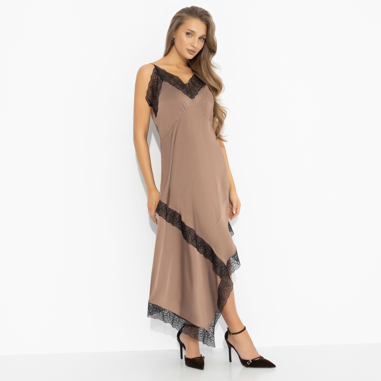 Платье Как Кейт Мосс (кофе). Состав: 97% полиэстер, 3% спандекс