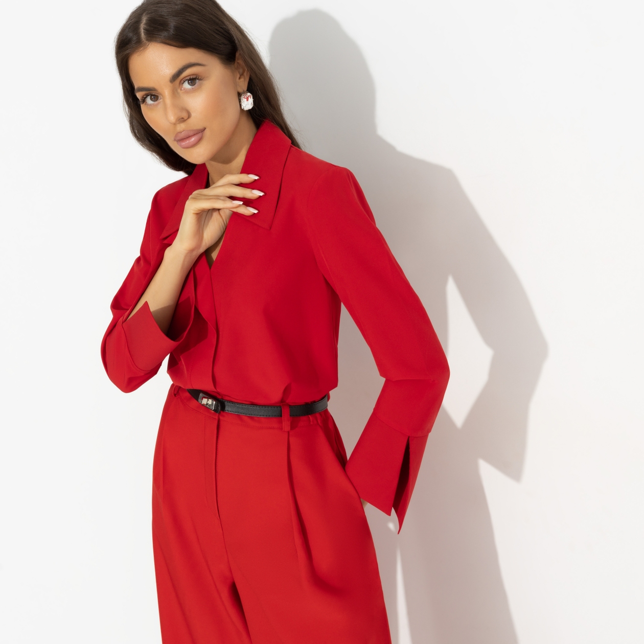 Блуза Амбассадор стиля (red). Состав: 95% п/э, 5% эластан