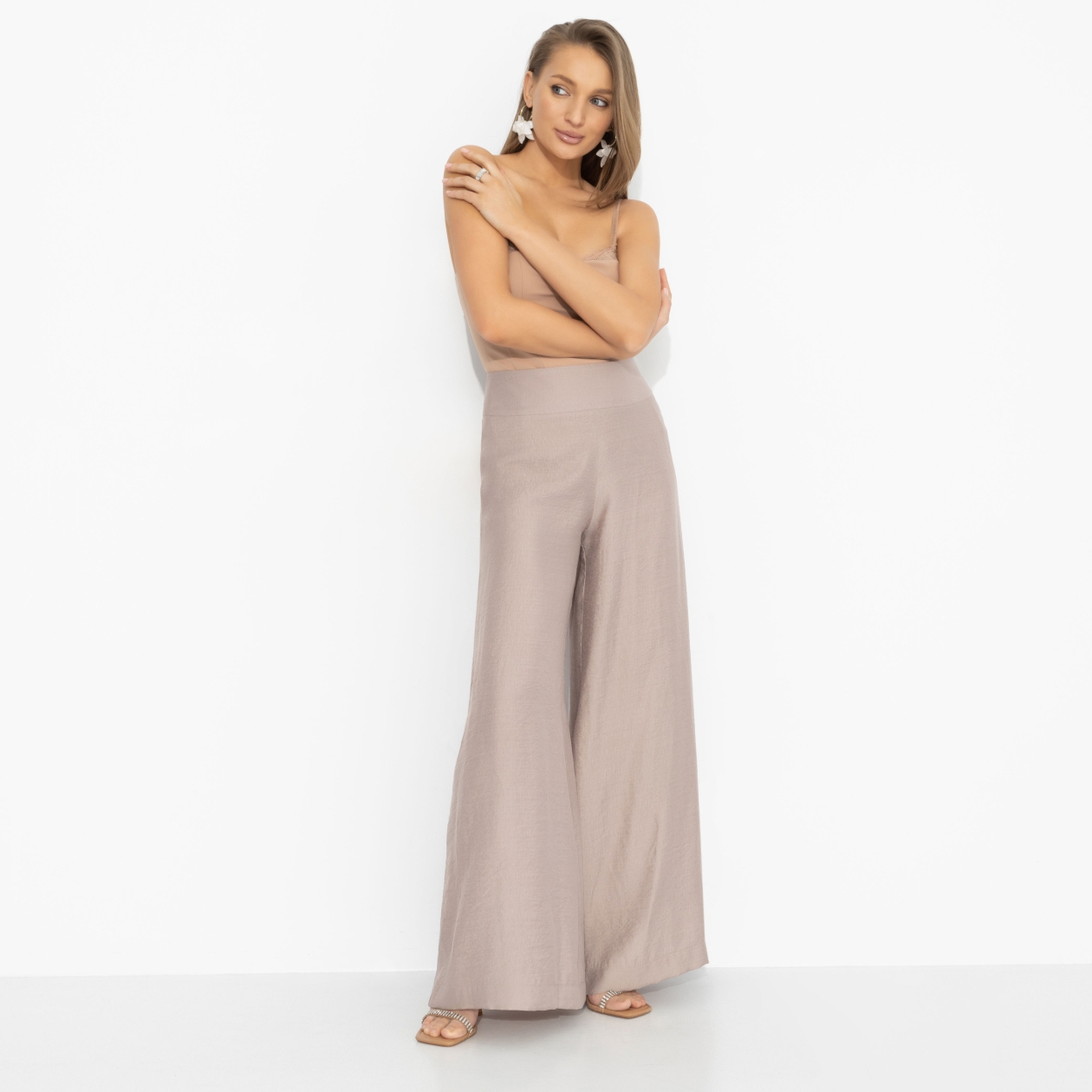 Брюки Красиво жить (серебристо-розовые). Состав: 75% вискоза, 25% нейлон