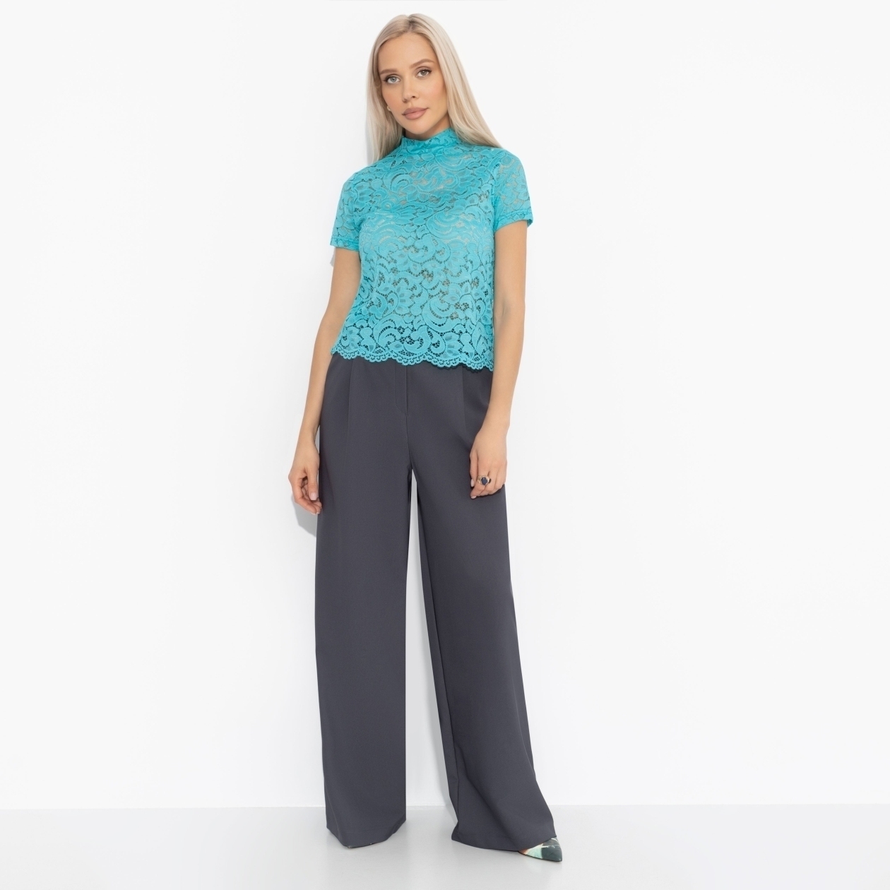 Водолазка На что вы намекаете? (бирюзовая). Состав: 65% п/э, 30% вискоза, 5% эластан