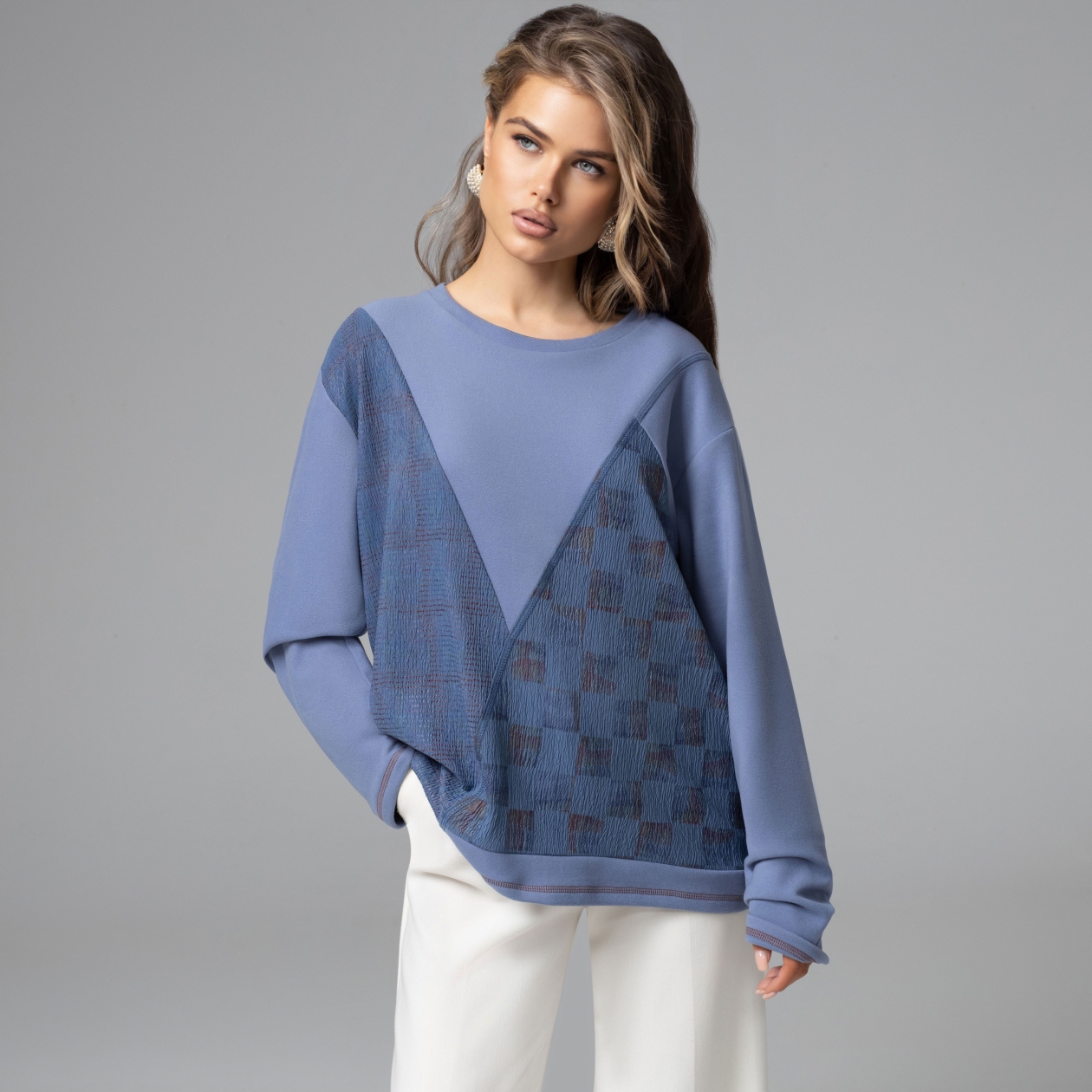 Лонгслив Стиль вне закона (голубой). Состав: 95% п/э, 5% спандекс