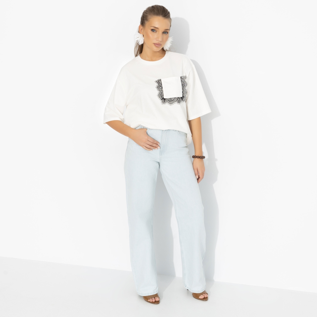 Футболка На стильной волне (белая). Состав: 95% хлопок, 5% лайкра