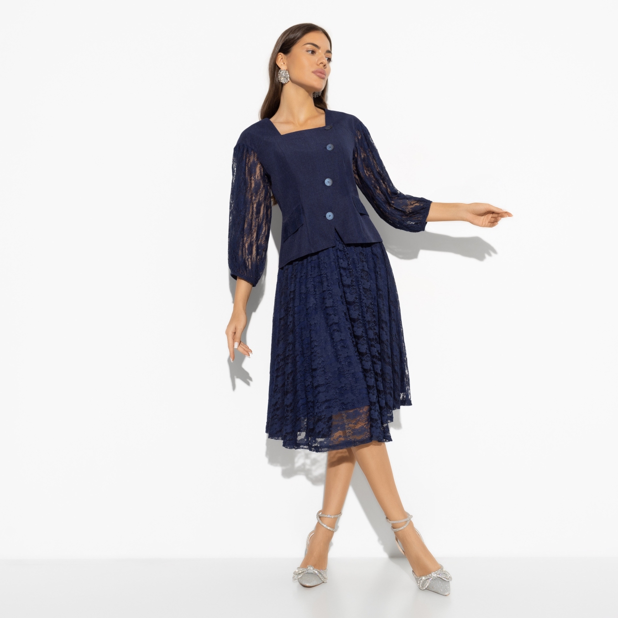 Костюм с юбкой Радую себя (2 в 1, glam). Состав: 95% полиэстер, 5% спандекс