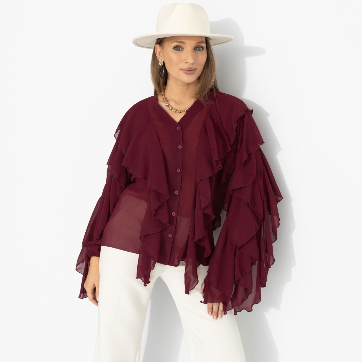 Блуза Прикосновение мечты. Состав: 95% полиэстер, 5% эластан