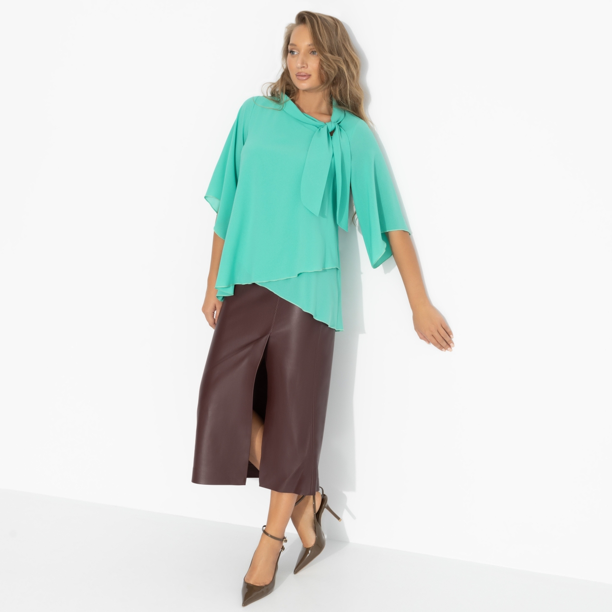 Блуза Невероятная красотка (мятная). Состав: 100% п/э