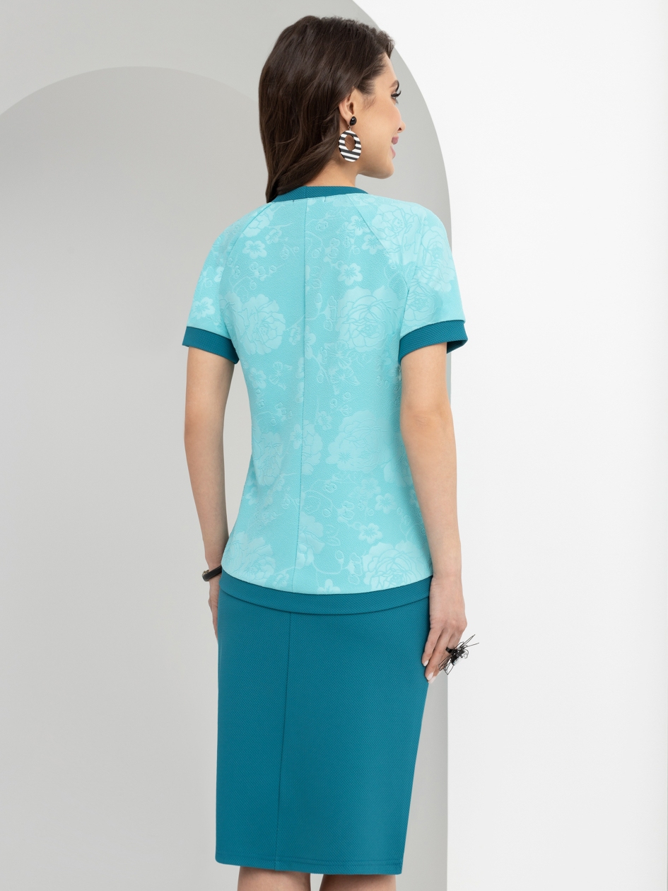 Комплект с юбкой Презентация красоты (2 в 1, бирюза). Состав: 80% п/э, 20% вискоза