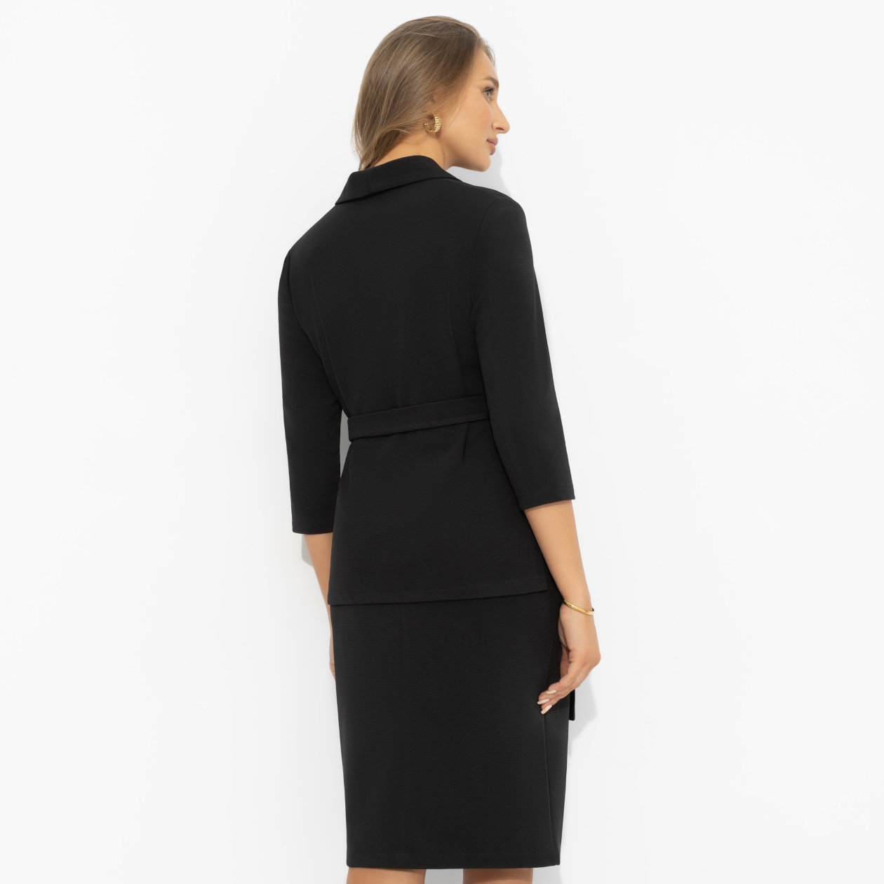 Костюм с юбкой Гордая и дикая (2 в 1, с поясом). Состав: 65% п/э, 30% вискоза, 5% эластан