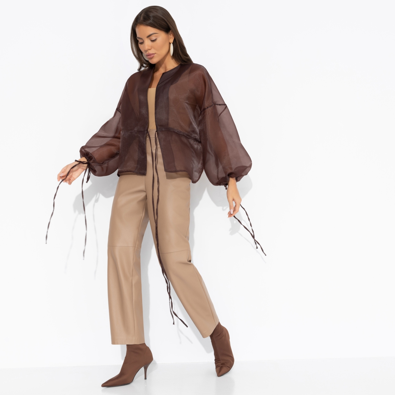 Жакет Вершина восхищения (коричневый). Состав: 100% полиэстер