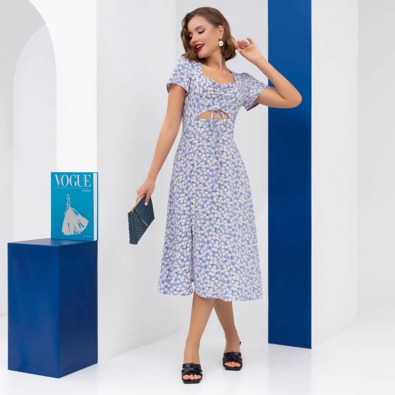 Платье Легендарная модель (летние ноты). Состав: 65% полиэстер, 30% вискоза, 5% эластан