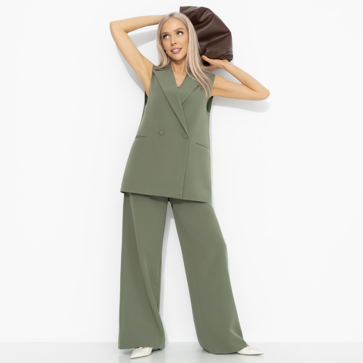 Брючный комплект Сценарий успеха (хаки, 2 в 1). Состав: 95% полиэстер, 5% эластан