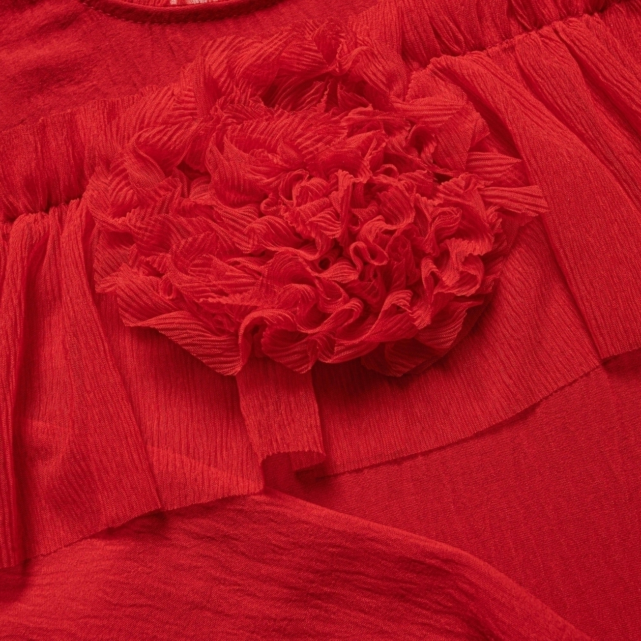 Блуза Мелодия сердца (красная). Состав: 65% п/э, 30% вискоза, 5% спандекс