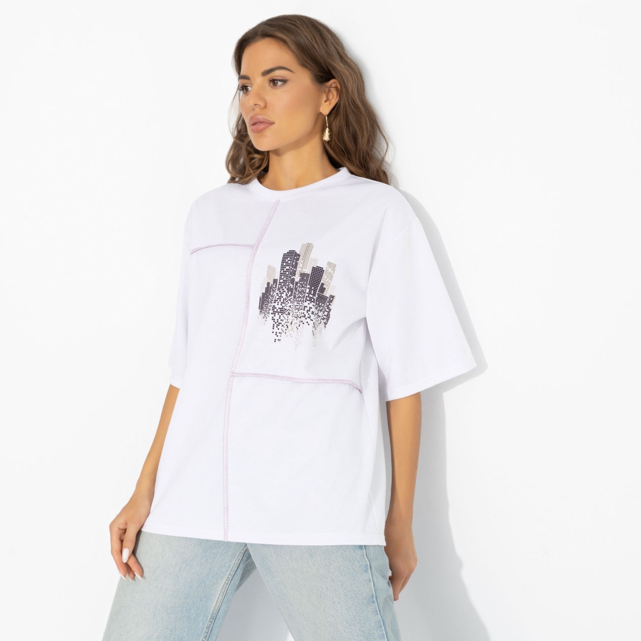 Футболка Идеальная гармония (модная). Состав: 65% п/э, 30% вискоза, 5% стрейч