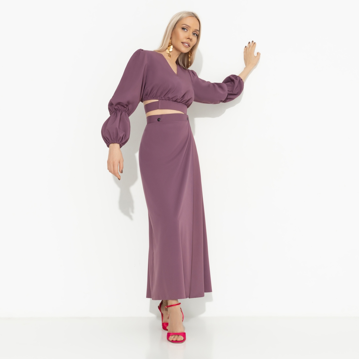 Комплект с юбкой Когда хочешь вау-эффекта (бордовый). Состав: 95% полиэстер, 5% эластан