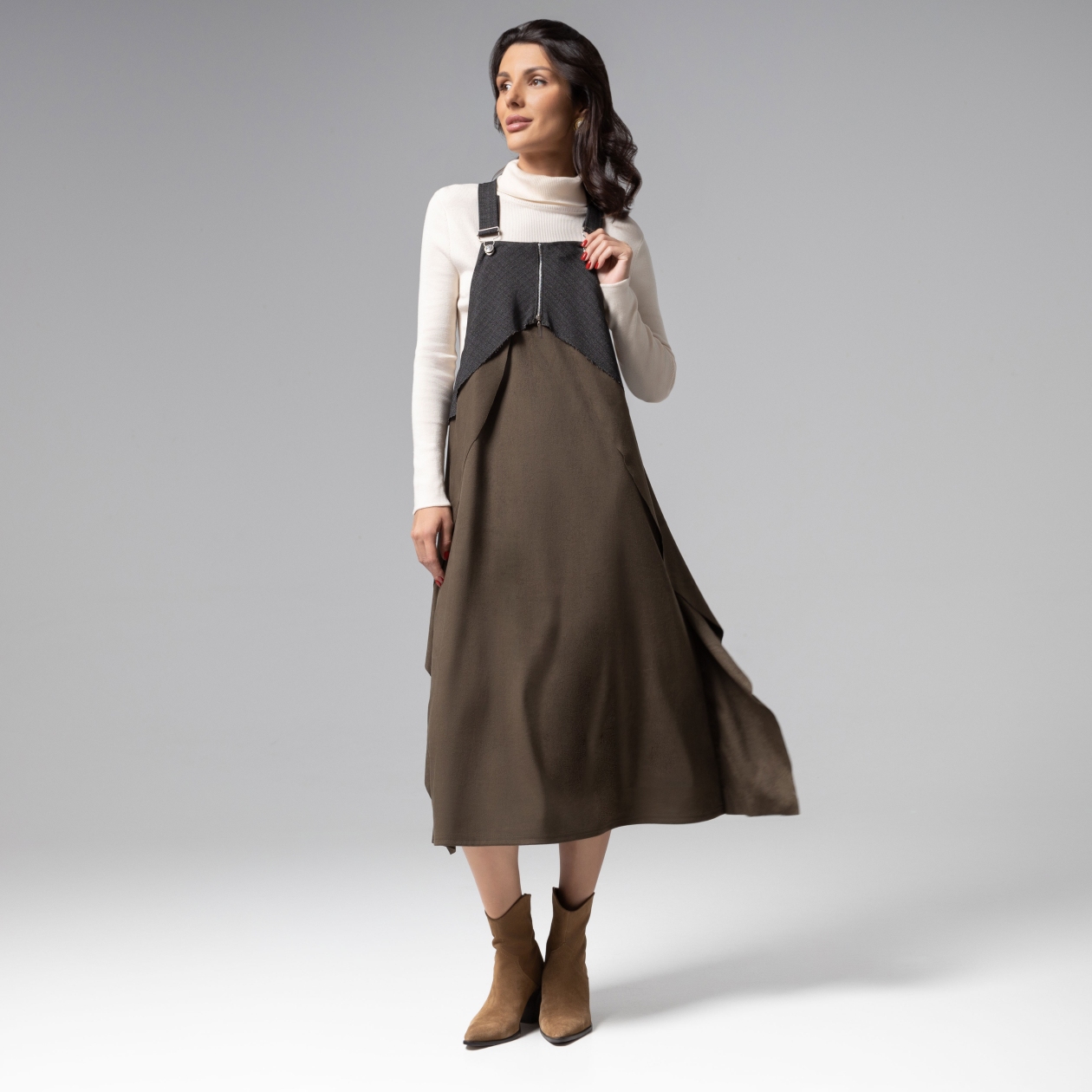 
Сарафан из мягкой замши, Ушла красиво (dark green)