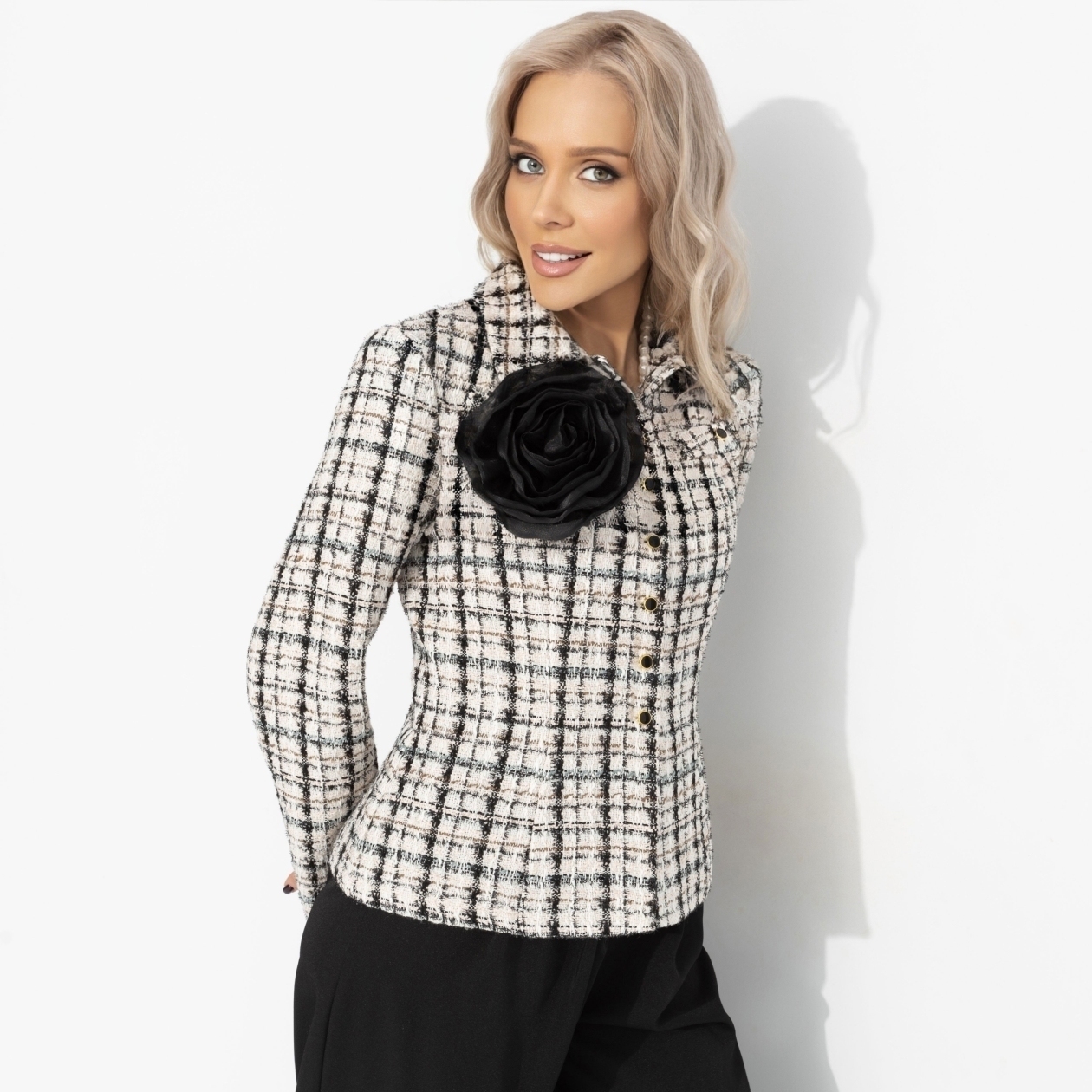 Брошь Полуночная роза. Состав: 100% полиэстер