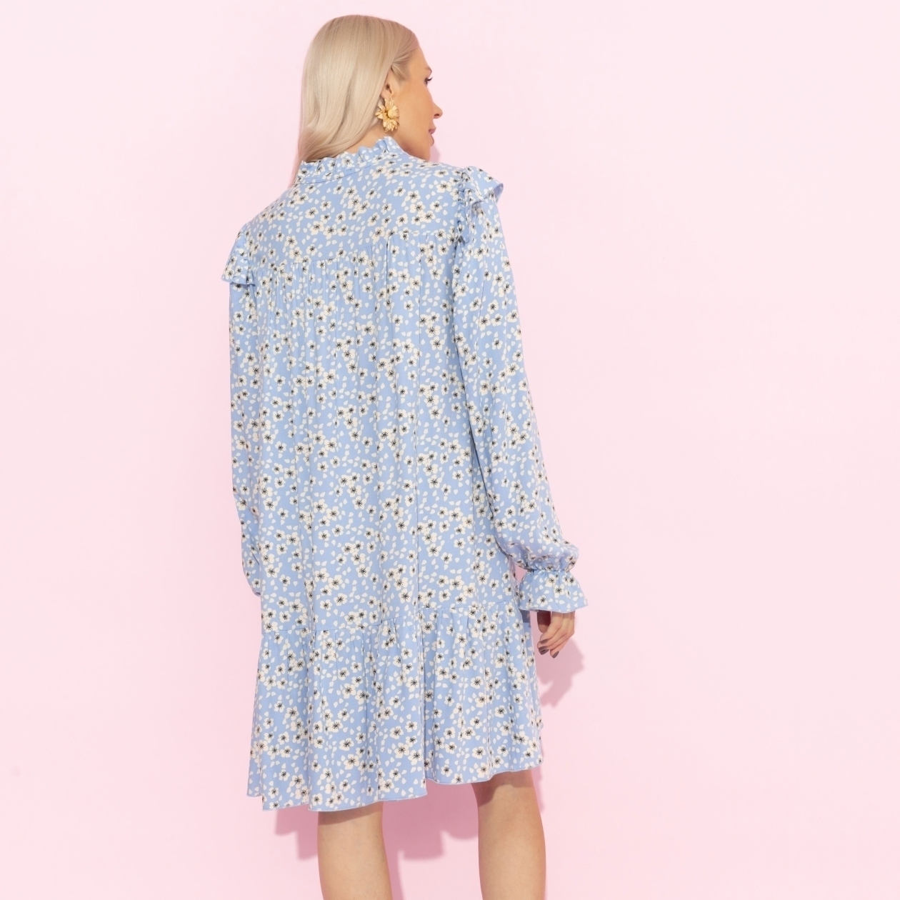 Платье Тонкий комплимент (голубое). Состав: 100% вискоза