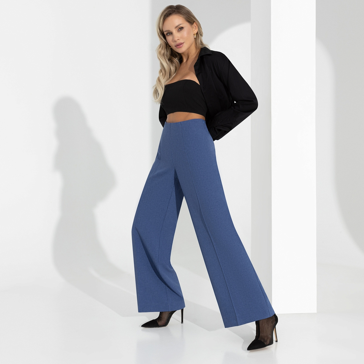 Брюки Быть собой. Состав: 80% п/э, 15% лен, 5% спандекс