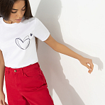 Футболка Любовь с первого взгяда. Состав: 65% полиэстер, 30% вискоза, 5% стрейч