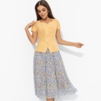 Костюм с юбкой Любовь вне правил (2 в 1, желтый). Состав: 98% п/э, 2% спандекс