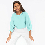 Блуза Предвкушение встречи (тиффани). Состав: 95% п/э, 5% эластан