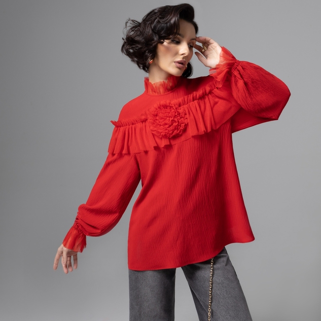 Блуза Мелодия сердца (красная) 