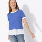 Футболка Романтика с перчинкой (синяя). Состав: 80% п/э, 15% лен, 5% эластан