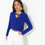 Блуза Неисчерпаемый талант (спелая голубика). Состав: 65% полиэстер, 30% вискоза, 5% эластан