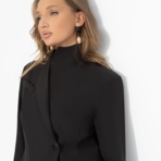Жакет Дерзкий силуэт (чёрный). Состав: 95% п/э, 5% эластан