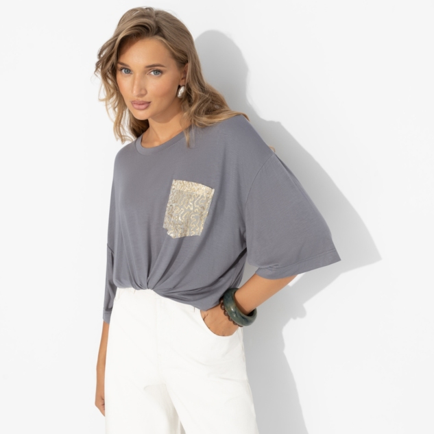 Футболка Красиво живу (серая) 