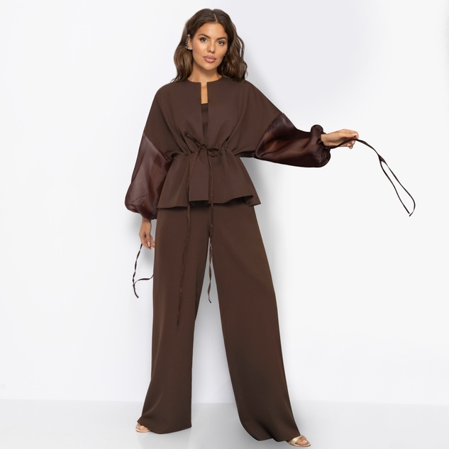 Брючный костюм Серьезная леди (2 в 1, брауни, нью) 