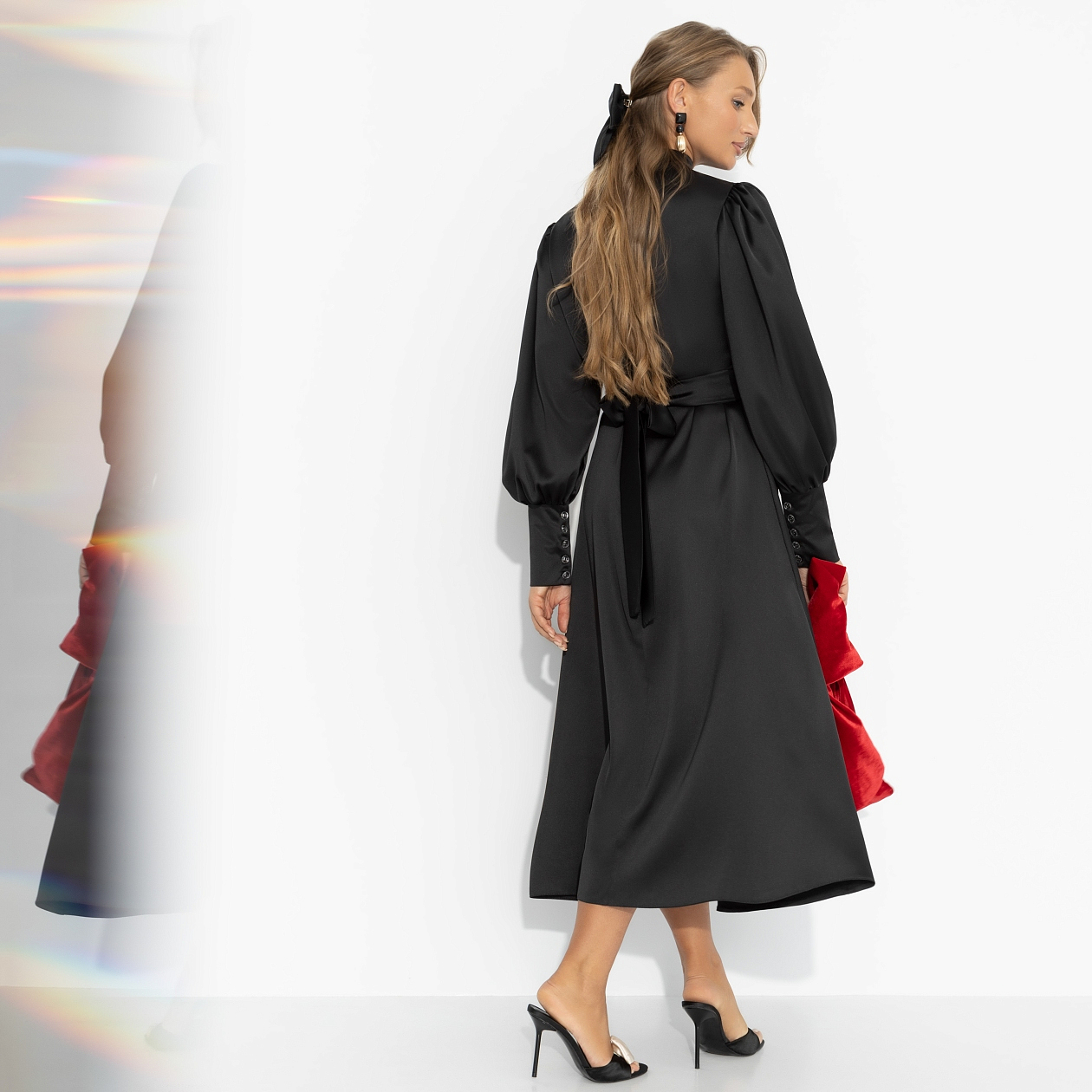 Платье Притяжение элегантности (чёрная магия). Состав: 65% полиэстер, 30% вискоза, 5% эластан